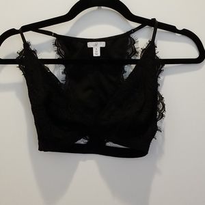 BP Black Eyelash Lace Bralette